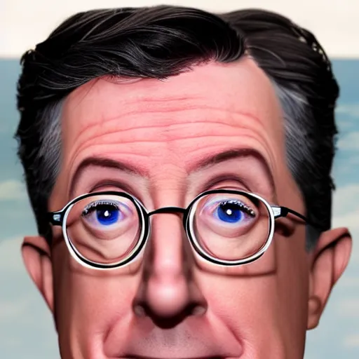 Prompt: stephen colbert face inside a clear beer bottle, 8 k, ultra realistic details