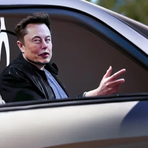 Prompt: elon musk driving a nuclear bomb, 4k