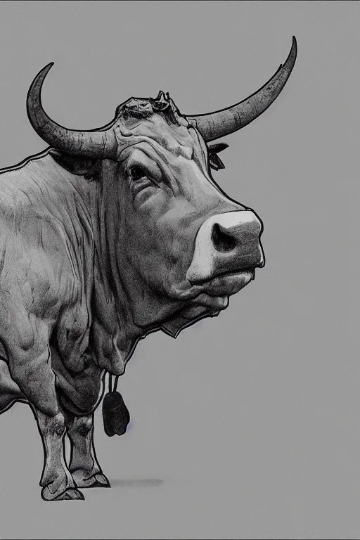 Image similar to cow defender, in the style of Greg Broadmore and Arthur Rackham,trending on artstation, light lighting side view,digital art,surrealism ,macro,blueprint ,vaporwave ,