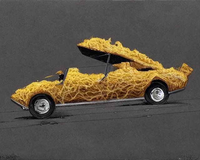 Prompt: a car made of cheese, many holes, made of cheese blocks, smooth, sharp details, concept art by joao ruas, highly detailed, hyperrealistic, artgerm, WLOP