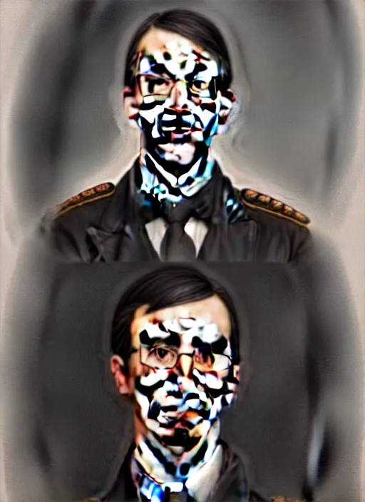 Prompt: a portrait of john oliver holding a portrait of adam driver, military uniform, fantasy, intricate, elegant, beautiful, highly detailed, charcoal, centered, dark, smokey, digital painting, artstation, concept art, smooth, sharp focus, illustration, art by artgerm and greg rutkowski and alphonse mucha