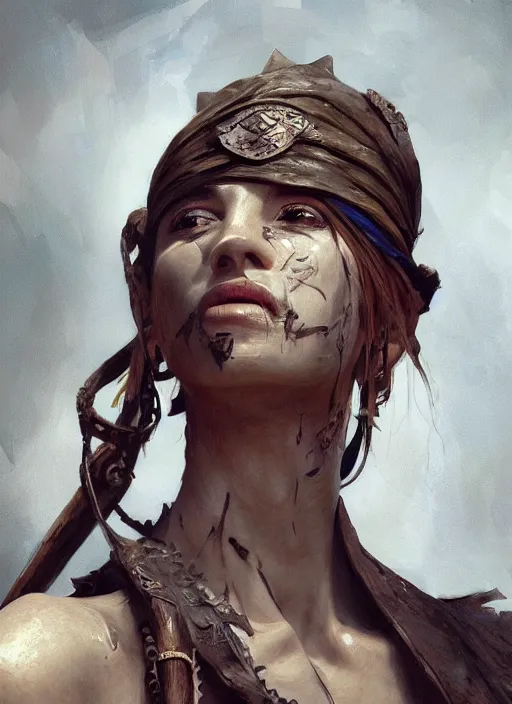 Image similar to a professional digital painting of a pirate with many sets of razor teeth, beautiful bone structure, symmetrical facial features, intricate, elegant, concept art, sharp detail, focused, illustration, smooth render, art style by Ruan Jia and Mandy Jurgens and Ian Spriggs and William-Adolphe Bouguerea