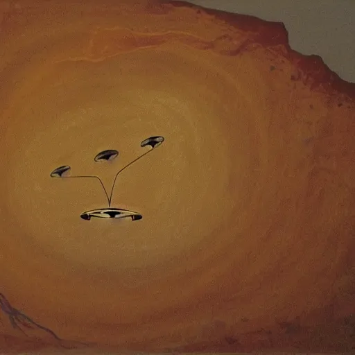 Image similar to cave painting of a ufo