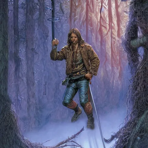 Image similar to Strider woodsman Aragorn by Mark Brooks, Donato Giancola, Victor Nizovtsev, Scarlett Hooft, Graafland, Chris Moore