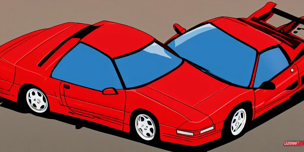 Image similar to acura nsx 1991, Stephen Bliss, gta style, highly detailed, vector style art