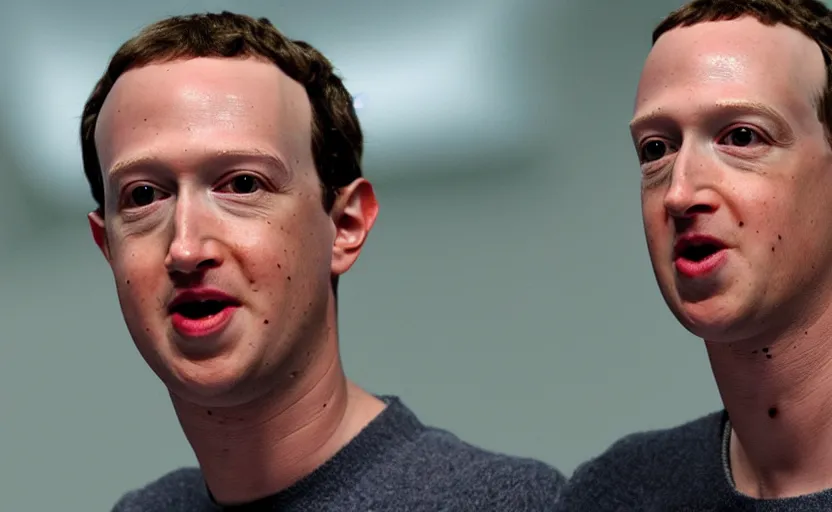 Image similar to mark zuckerbergs face on a long neck apatosaurus dinosaur