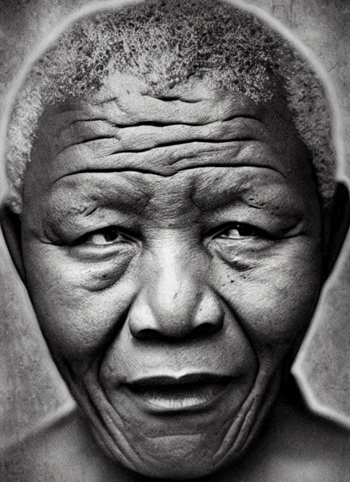 Prompt: creepy Mandela catalogue pictures, old and damaged, static and blurry photorealistic digital art