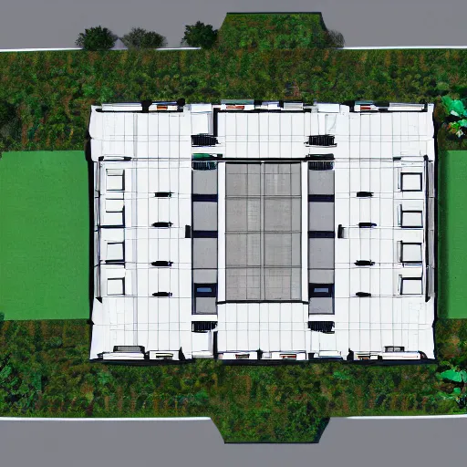 Prompt: top view plan of a building, 4 k