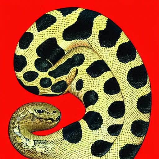 Image similar to a portrait of a snake made of a banana