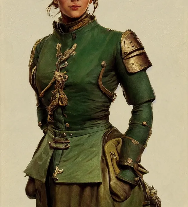 Image similar to portrait of an italian woman wearing a green traditional nineteenth century military jacket, metal shoulder pauldrons, intricate, highly detailed, digital painting, artstation, concept art, sharp focus, cinematic lighting, illustration, art by artgerm and greg rutkowski, alphonse mucha, cgsociety