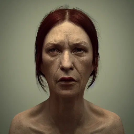 Image similar to ugly woman portrait, photorealistic, octane render