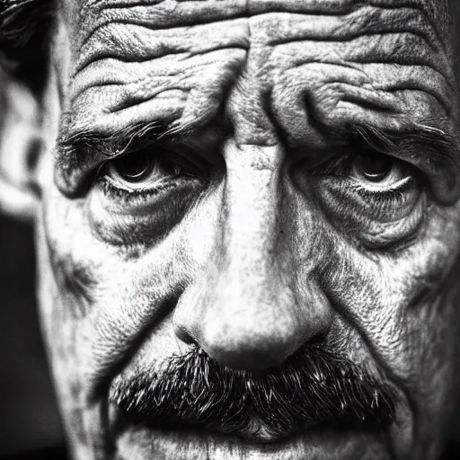 Image similar to portrait of 40-year-old Ned Flanders in the style of Lee Jeffries, award-winning, detailed, 82 mm sigma art, close up