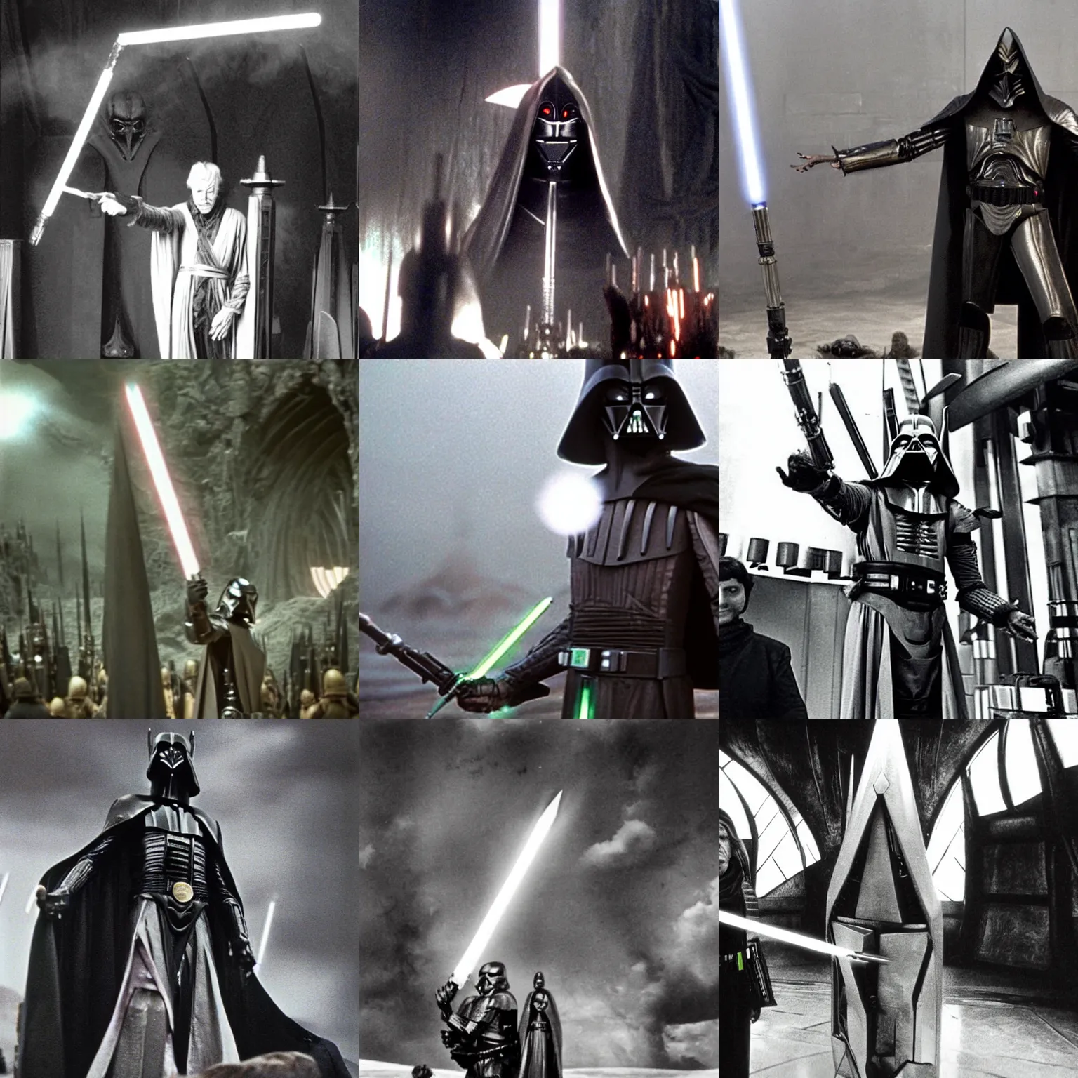 Prompt: Sauron on the set of Star Wars