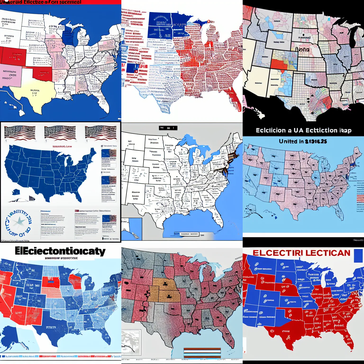 Prompt: an election map of the united states. white background, simple, controversial, trending on reddit