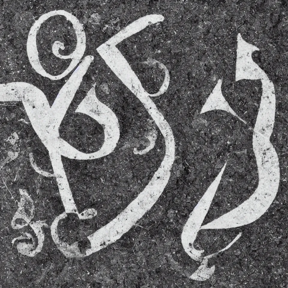 Image similar to symbol for the word ersatz, black and white