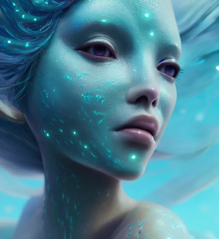 Prompt: goddess close-up portrait. bioluminiscent creatures, intricate artwork by Tooth Wu and wlop and beeple. octane render, trending on artstation, greg rutkowski very coherent symmetrical artwork. cinematic, hyper realism, high detail, octane render, 8k