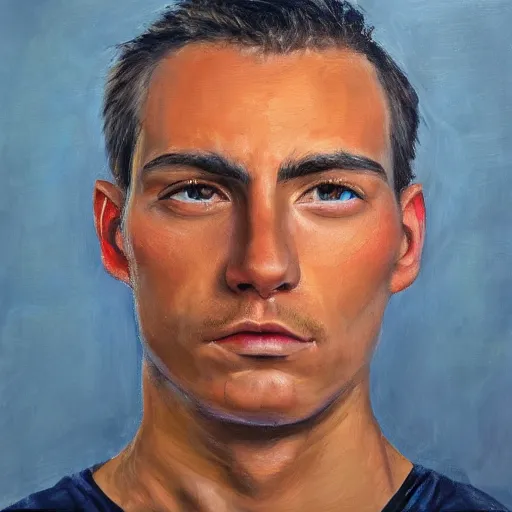 Prompt: Human face, Male, Oil painting, Highly detailed, colour