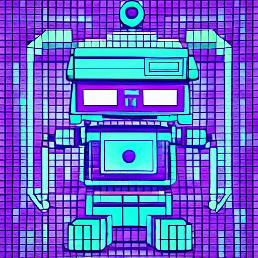 Prompt: robot in cyberchill aesthetic style