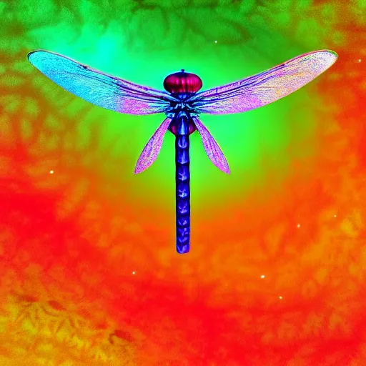 Prompt: saturn dragonfly fractal crystalliglitch digitalart artist