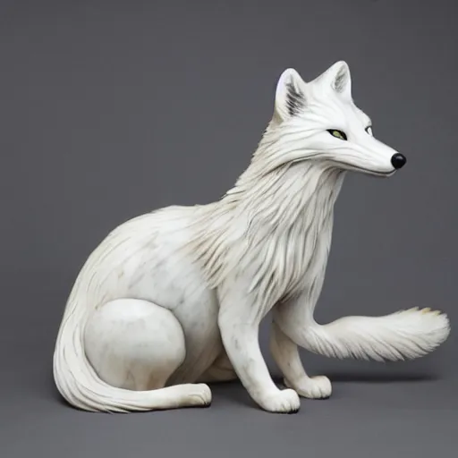 Image similar to artic fox white marble with gold accents by ellen jewett