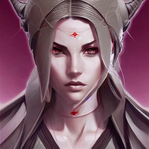 Prompt: female jedi, beautiful, detailed symmetrical close up portrait, intricate complexity, in the style of artgerm and ilya kuvshinov, magic the gathering art