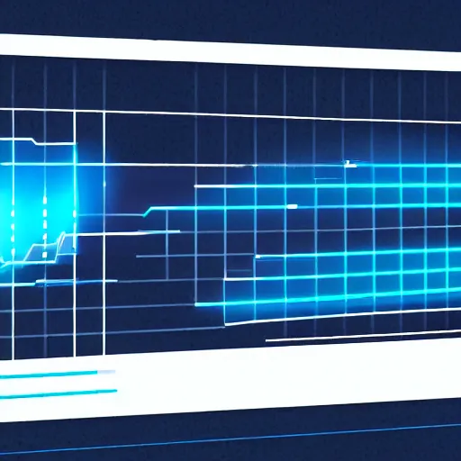 Prompt: sci-fi futuristic user interface design, irregular interface window shapes, 3 interface windows with one in each corner, the windows contain graphs and numeric readouts, there is an organic technical readout shape in the center that is similar to a waveform pattern. the interface is colored light blue on a dark blue background