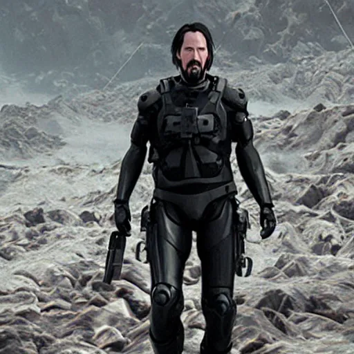 Image similar to keanu reeves in death stranding