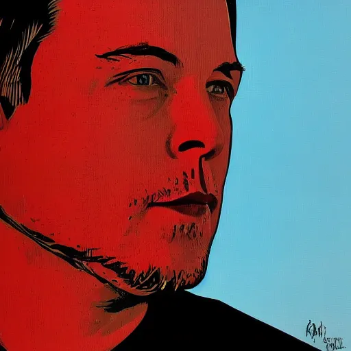 Image similar to Sideview Portrait of elon musk Shepard Fairey