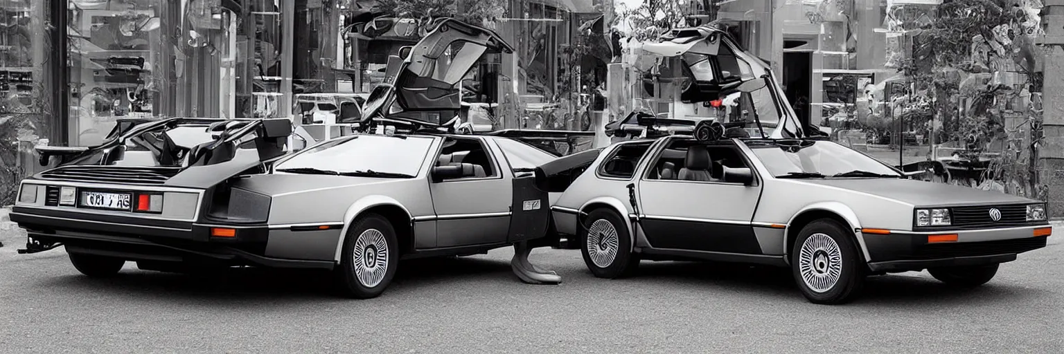 Image similar to Volkswagen sedan edition from “DeLorean”, from “Back to the future”