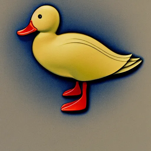 Prompt: a duck, the duck is wearing a gold necklace