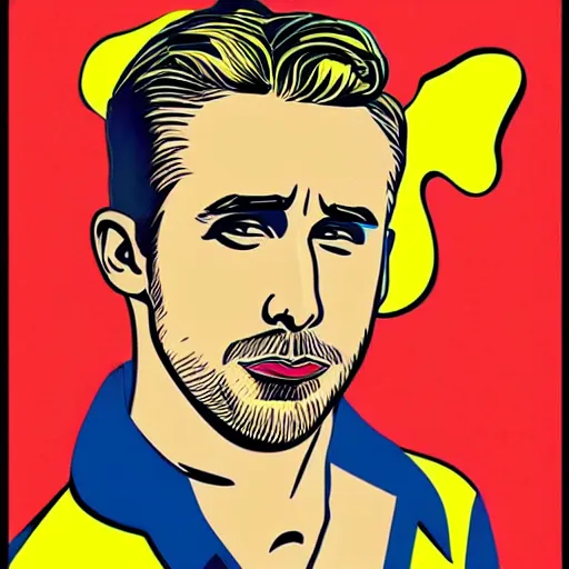 Image similar to pop art pin - up by ryan gosling