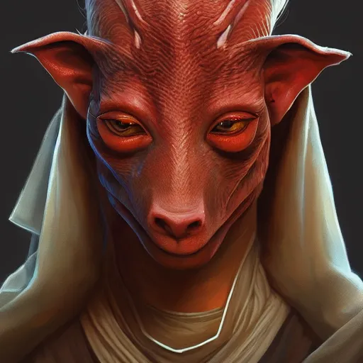 Image similar to darth jar jar binks, freida pinto, art by artgerm and greg rutkowski and magali villeneuve, portrait, highly detailed, headshot, intricate, elegant, digital painting, trending on artstation, concept art, sharp focus, illustration