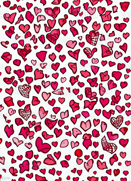 Image similar to modern vector art line illustration of hearts
