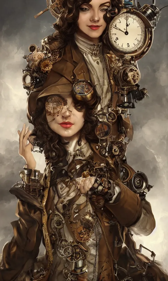 Image similar to steampunk scientist, portrait, medium shot, digital art, concept art, fantasy art, highly detailed, hd wallpaper, hdr, artstation, deviantart, behance