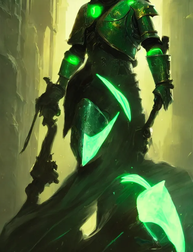 Image similar to masked knight in jade coloured cyberpunk armour alight with green flames, by frank fazetta and greg rutkowski, trending on artstation, digital art, 4 k resolution, detailed, high quality, hq artwork, character concept, character full body portrait