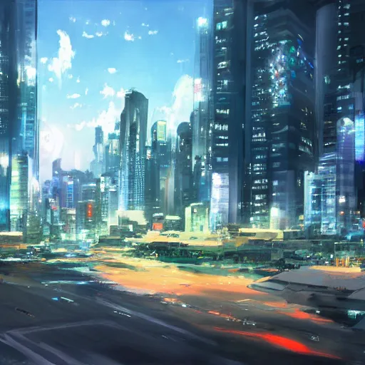 Image similar to makati city 1 0 0 0 years in the future, painting by makoto shinkai, featured on pixiv, deviantart hd