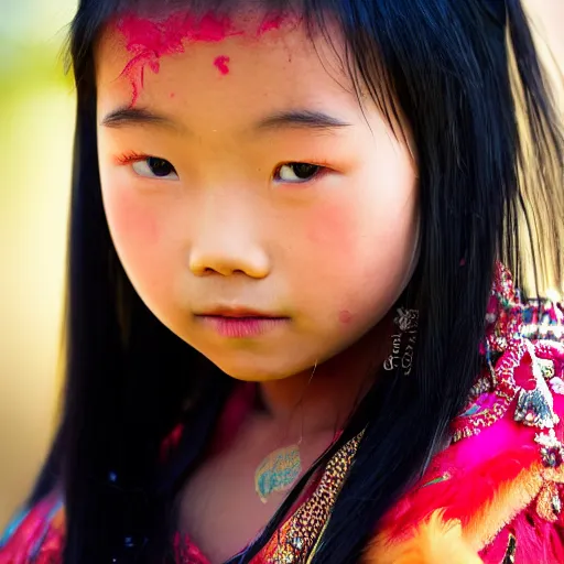 Prompt: A young ancient asian tribal princess, (EOS 5DS R, ISO100, f/8, 1/125, 84mm, postprocessed, crisp face, facial features)