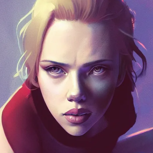 Prompt: photo of scarlett johansson attractive features, tight clothing, full body shot in a movie, cinematic details, sharp focus, illustration, by Jordan Grimmer and greg rutkowski, Trending artstation, pixiv, digital Art