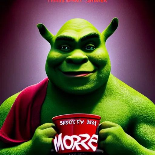 Image similar to Shrek in morbius poster