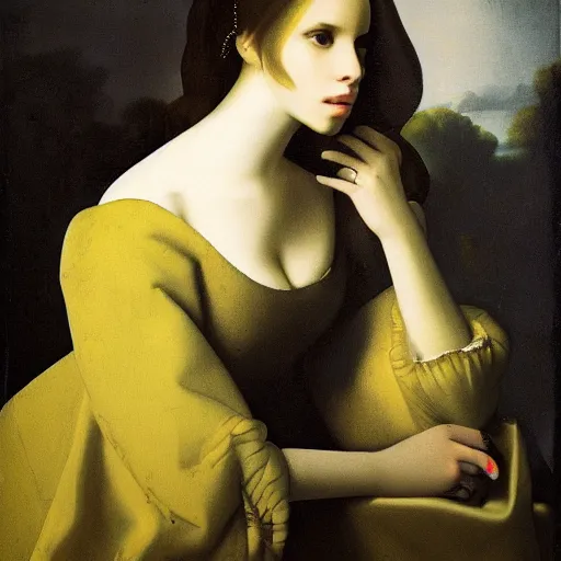 Image similar to lana del rey by johannes vermeer