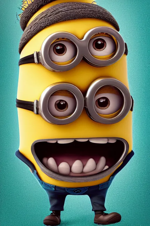 Adorable close up portrait of a Despicable Me Minion, | Stable ...