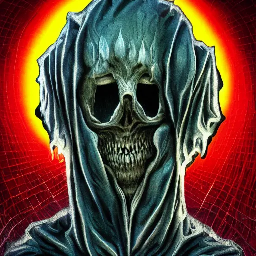 Prompt: a detailed digital art of a frightening ghost wearing cybergrunge gopnik clothing in the style of stephen gammall and mobius, william blake, rembrandt, raphael, giger, artstation, ornate, award - winning art, 8 k, vivid color scheme, tilt shift focus, cinematic