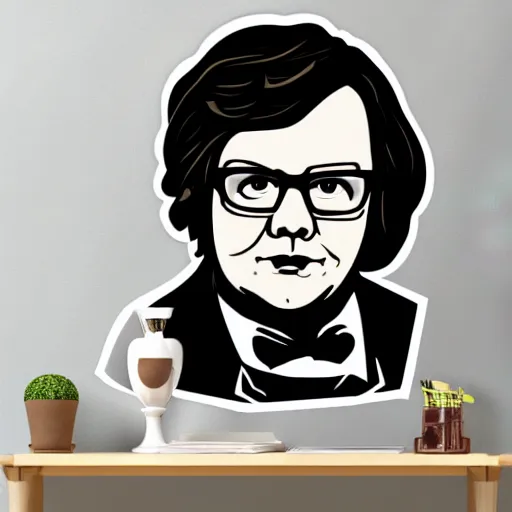 Image similar to clark duke hybrid, vector, svg sticker art