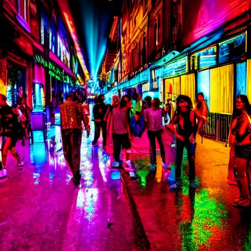 Image similar to photo of street city, disco diffusion