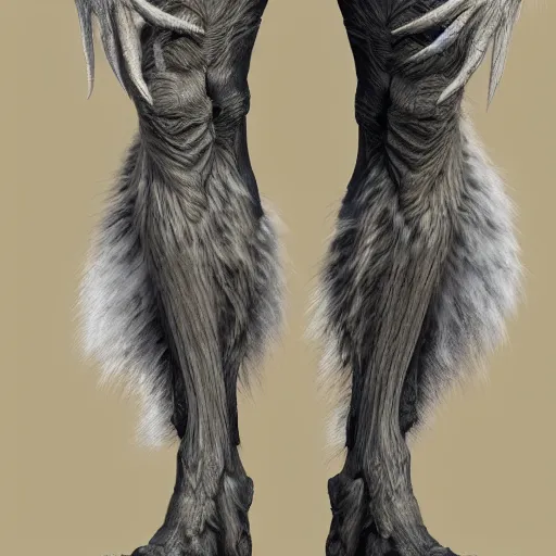 Image similar to standing photorealistic detailed tall skinny humanoid creature with fur, extremly detailed, 8 k, realistic, sharp focus, cosmic horror creature, cosmic horror