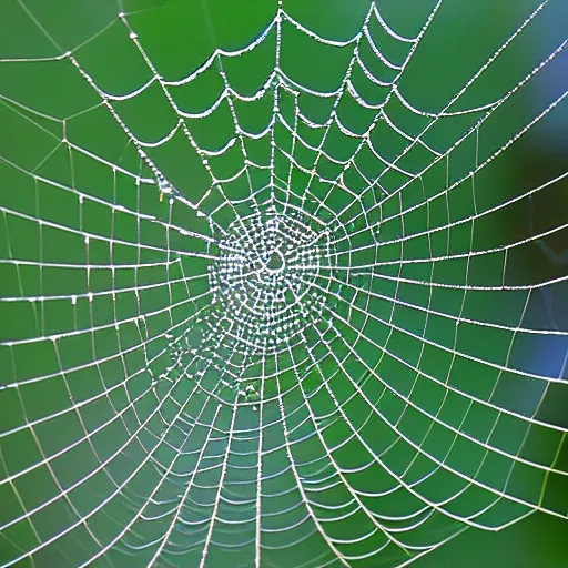 Image similar to spiderweb with reflective water droplets