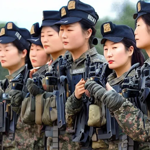 Prompt: female south korean counterterrorist unit 7 0 7 th special mission group, tactical training c 1 0. 0