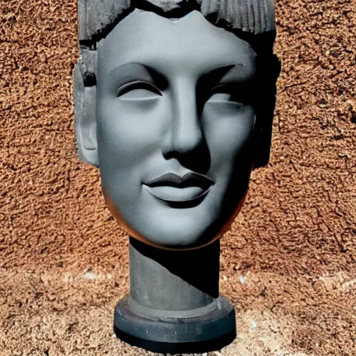 Prompt: taylor swift moai statue head