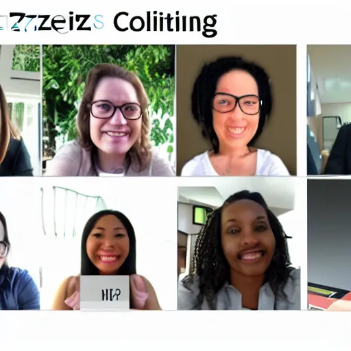 Image similar to zeta cohort collaborating in a virtual meeting, pefect designed slides, incredible powerpoint skills