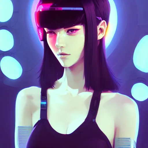 Image similar to a portrait of a beautiful cyberpunk girl, art by ilya kuvshinov and wlop and artgerm and josan gonzalez, digital art, highly detailed, intricate, sharp focus, trending on artstation hq, deviantart, pinterest, unreal engine 5, 4 k uhd image